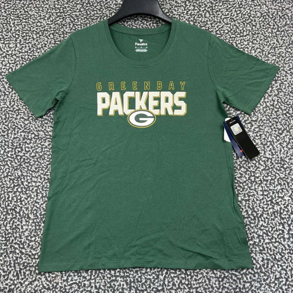 Green Bay Packers Shirt Women Medium Green Fanatics Short Sleeve Crew Neck New M
